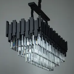 لوستر چشمه نور 12 شعله کریستالی کد MO4421/80 مشکی - دکورشاپ