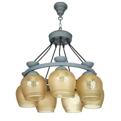 لوستر 7 شعله چشمه نور کد 1902/7T طوسی - دکورشاپ فروشگاه آنلاین لوستر و لوازم دکوری