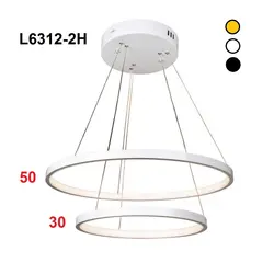 لوستر چشمه نور کد L6312/2H-BK مشکی (آفتابی) - دکورشاپ