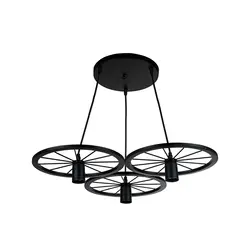چراغ آویز چشمه نور کد 2213/3BK- مشکی - دکورشاپ