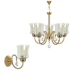 لوستر و چراغ دیواری چشمه نور کد A811/5-1-G-Pro - دکورشاپ