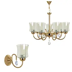 لوستر و چراغ دیواری چشمه نور کد A811/7-1-G-Pro - دکورشاپ