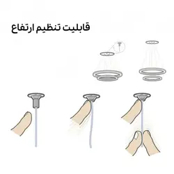 چراغ آویز چشمه نور کد A6328/1H-BK مشکی - دکورشاپ