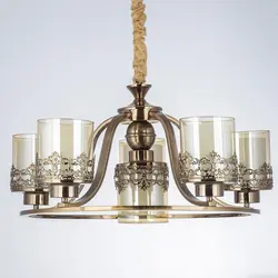 لوستر 6 شعله چشمه نور کد N2663-5+1 - دکورشاپ