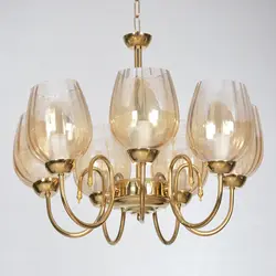 لوستر 7 شعله چشمه نور کد A817/7-G طلایی - دکورشاپ