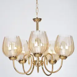 لوستر 5 شعله چشمه نور کد A817/5-G طلایی - دکورشاپ