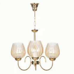 لوستر 3 شعله چشمه نور کد A817/3-G طلایی - دکورشاپ