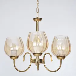 لوستر 3 شعله چشمه نور کد A817/3-G طلایی - دکورشاپ