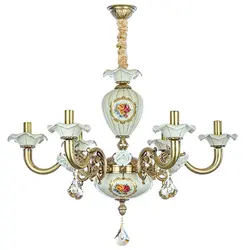 لوستر 6 شعله چشمه نور کد C3313/6-WT-AO آنتیک - دکورشاپ