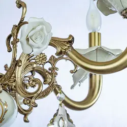 لوستر 6 شعله چشمه نور کد C3313/6-WT-AO آنتیک - دکورشاپ