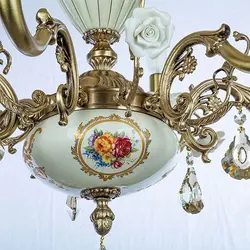 لوستر 6 شعله چشمه نور کد C3313/6-WT-AO آنتیک - دکورشاپ