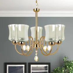 لوستر پنج شعله چشمه نور کد A811/5-G طلایی - دکورشاپ