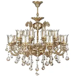 لوستر دایکاست 16 شعله چشمه نور مدل S3594/8-8-A آنتیک - دکورشاپ