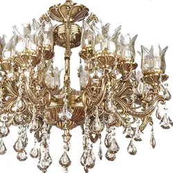 لوستر دایکاست 16 شعله چشمه نور مدل S3594/8-8-A آنتیک - دکورشاپ