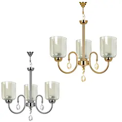 لوستر سه شعله چشمه نور کد A812/3-G طلایی - دکورشاپ