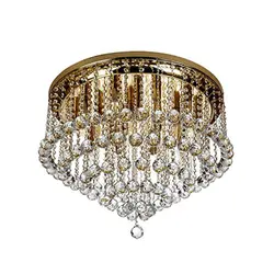 لوستر سقفی کریستالی چشمه نور کد 6638/60A آنتیک - دکورشاپ فروشگاه آنلاین لوستر و لوازم دکوری