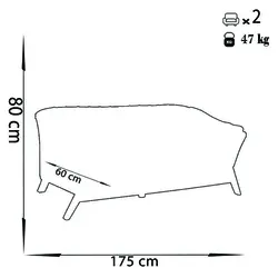 مبل راحتی 2 نفره چشمه نور کد MA-411/2-KH-RE - دکورشاپ فروشگاه آنلاین مبلمان خانگی