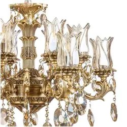 لوستر دایکاست چشمه نور 10 شعله کد S3567/5 طلایی - دکورشاپ