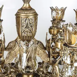 لوستر دایکاست 12 شعله چشمه نور مدل M3578/4-8-A آنتیک - دکورشاپ