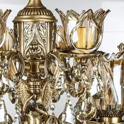 لوستر دایکاست 12 شعله چشمه نور مدل M3578/4-8-A آنتیک - دکورشاپ