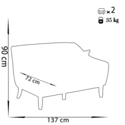 مبل راحتی دو نفره چشمه نور کد MA-407/2-KH-CR - دکورشاپ فروشگاه آنلاین مبلمان خانگی