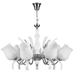 لوستر چشمه نور هفت شعله کد A808/7CWT کروم - دکورشاپ فروشگاه آنلاین لوستر