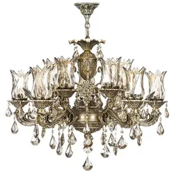 لوستر دایکاست 12 شعله چشمه نور مدل M3412/6+6-A آنتیک - دکورشاپ