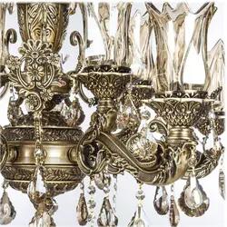 لوستر دایکاست 12 شعله چشمه نور مدل M3412/6+6-A آنتیک - دکورشاپ
