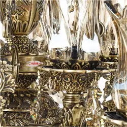 لوستر دایکاست 12 شعله چشمه نور مدل M3412/6+6-A آنتیک - دکورشاپ