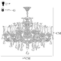 لوستر دایکاست 12 شعله چشمه نور مدل M3412/6+6-A آنتیک - دکورشاپ