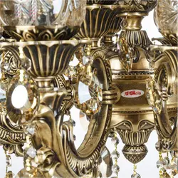 لوستر دایکاست 18 شعله چشمه نور مدل M3410/6-12-A آنتیک - دکورشاپ