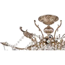 لوستر سقفی کریستالی چشمه نور 12 شعله کد H2646/8A آنتیک - دکورشاپ فروشگاه آنلاین لوستر و لوازم دکوری