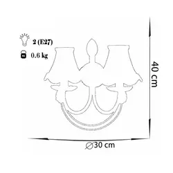 چراغ دیواری چشمه نور کد A2205/2W-PUR بنفش - دکورشاپ فروشگاه آنلاین لوستر و لوازم دکوری