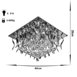 لوستر سقفی کریستالی چشمه نور کد A6638/40-40-S-G طلایی - دکورشاپ فروشگاه آنلاین لوستر و لوازم دکوری