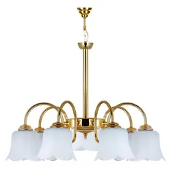 لوستر 7 شعله چشمه نور کد 809/7G طلایی - دکورشاپ