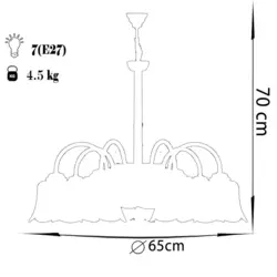 لوستر 7 شعله چشمه نور کد 809/7G طلایی - دکورشاپ