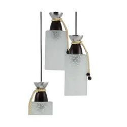 چراغ آویز ۳ شعله نامنظم چشمه نور کد A1268/3H-BR قهوه ای - دکورشاپ فروشگاه آنلاین لوستر و دکوری