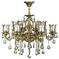 لوستر دایکاست چشمه نور 10 شعله کد S3559/5+5-AO آنتیک - دکورشاپ