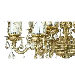 لوستر دایکاست چشمه نور 10 شعله کد S3559/5+5-AO آنتیک - دکورشاپ