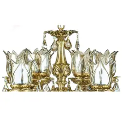 لوستر دایکاست چشمه نور 10 شعله کد S3559/5+5-AO آنتیک - دکورشاپ