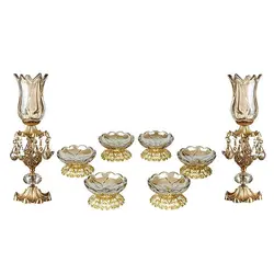 مجموعه ظروف هفت سین 8 پارچه چشمه نور مدل C2971/8T-A زیتونی - دکورشاپ فروشگاه آنلاین لوازم دکوری