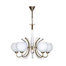 لوستر چشمه نور 5 شعله کد 858/5GWT طلایی - دکورشاپ فروشگاه آنلاین لوستر و لوازم دکوری