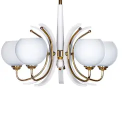 لوستر چشمه نور 5 شعله کد 858/5GWT طلایی - دکورشاپ فروشگاه آنلاین لوستر و لوازم دکوری