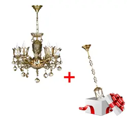 لوستر 10 شعله و چراغ آویز چشمه نور کد C2735/5 - دکورشاپ