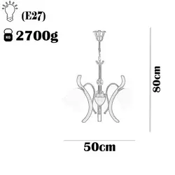 لوستر و چراغ دیواری چشمه نور کد A888/3-1-CWT-Pro مجموعه دو عددی کروم - دکورشاپ فروشگاه آنلاین لوستر