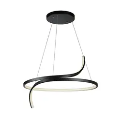 لوستر چشمه نور مدل مدرن کد A6322/1H-BK مشکی (ریموت دار) - دکورشاپ