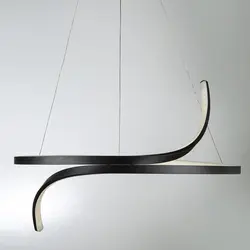 لوستر چشمه نور مدل مدرن کد A6322/1H-BK مشکی (ریموت دار) - دکورشاپ