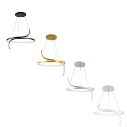 لوستر چشمه نور مدل مدرن کد A6322/1H-BK مشکی (ریموت دار) - دکورشاپ