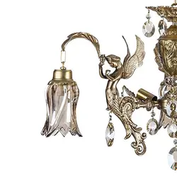 لوستر 6 شعله چشمه نور کد C2135/3+3-A آنتیک