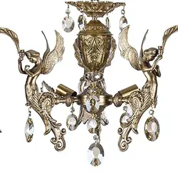 لوستر 6 شعله چشمه نور کد C2135/3+3-A آنتیک